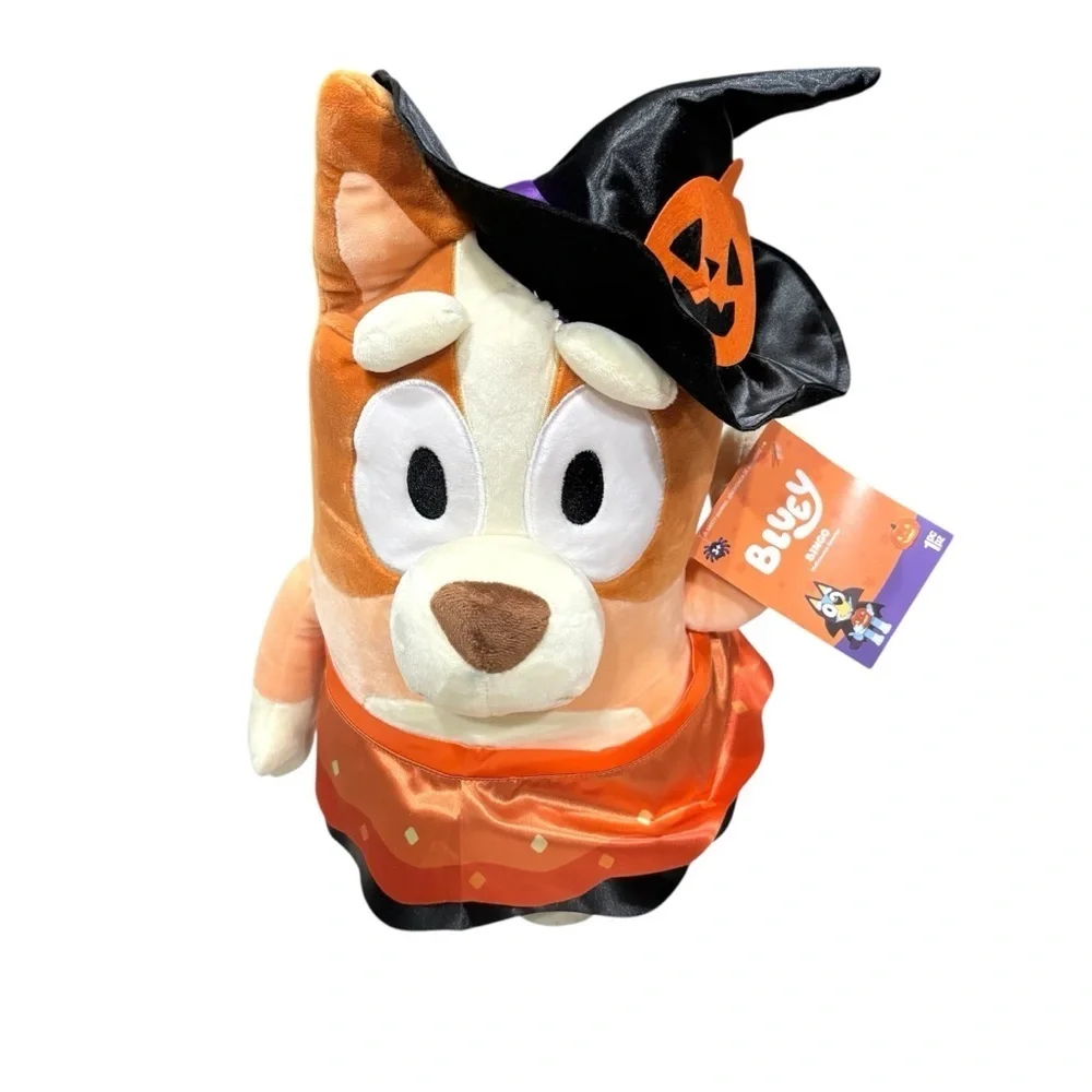 Bluey Bingo Halloween Witch Greeter Plush Statue Decor NEW Orange